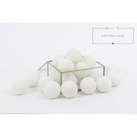 Bawełna świecący LED piłki Cotton Balls - białe, cotton love